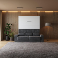 Wardrobe bed M1 180x200 vertical  White/White incl. SOFA...