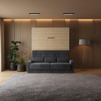 Wardrobe bed M1 180x200 vertical  White/Kaiserberg Oak...