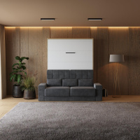 Murphy bed with sofa M1 160x200 Vertical  White/White...
