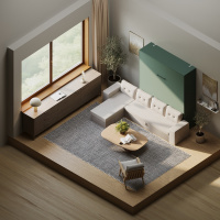 SMARTBett wall bed M3 (depth 55cm) vertical 160x200 stone...